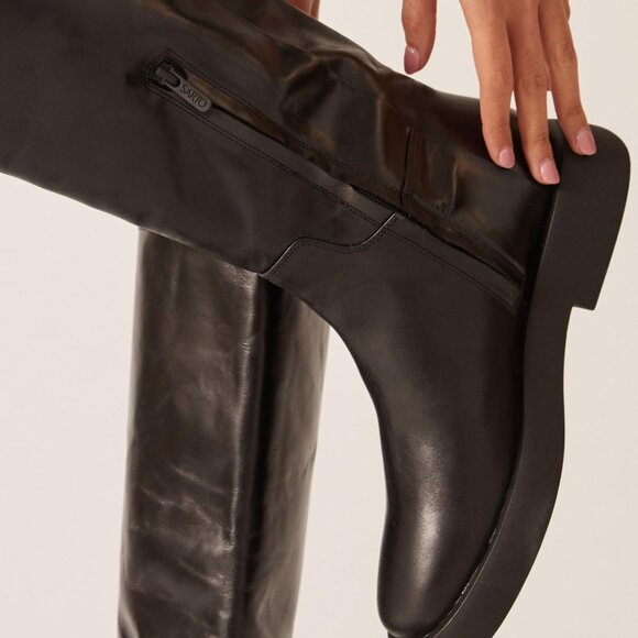 Franco Sarto Black Eliza Leather Knee High Boot - Picture 4 of 5